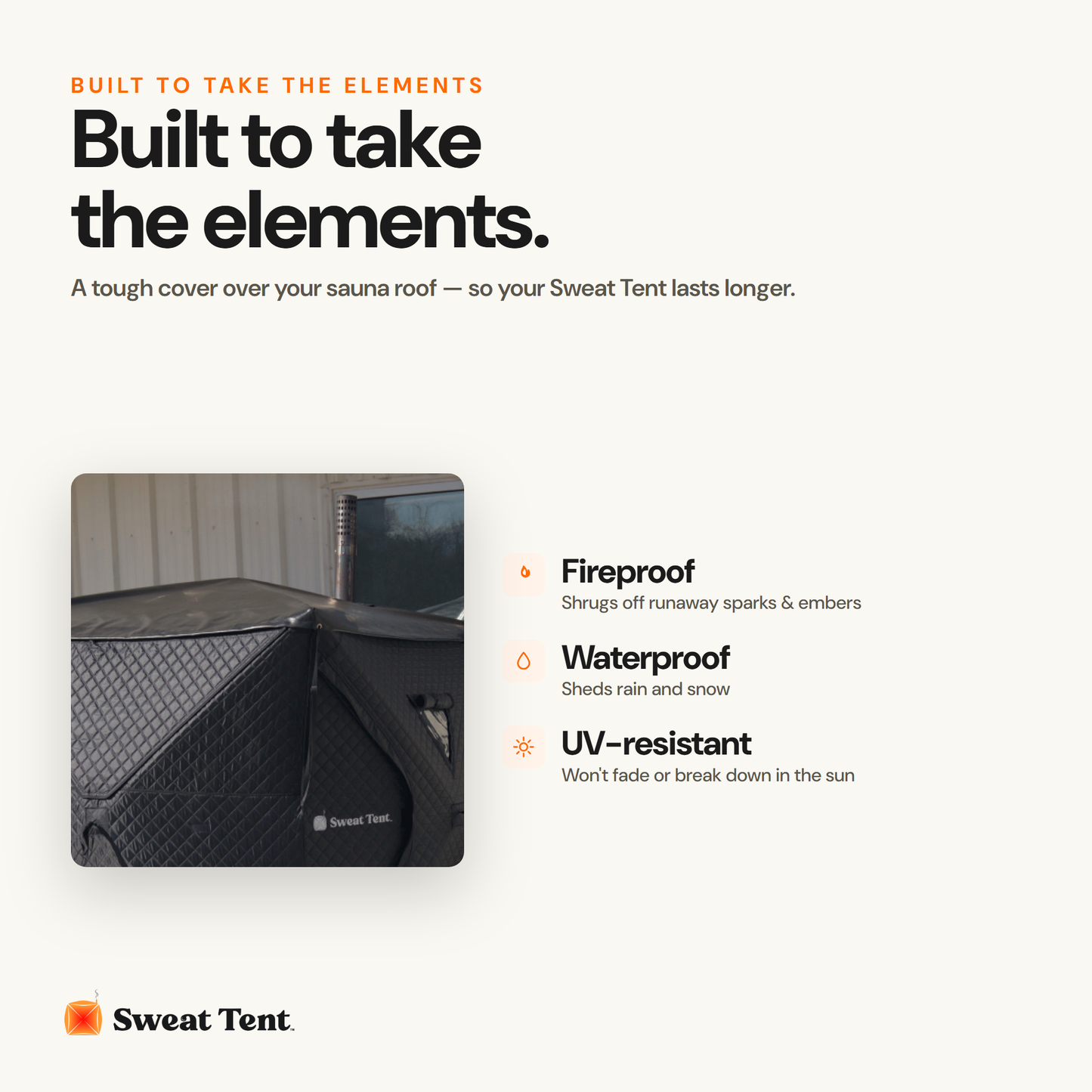 Large Sweat Tent Sauna Roof Cover — built for elements