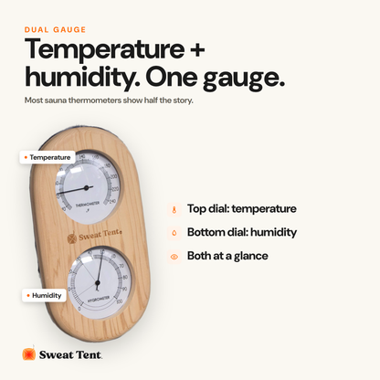 Sweat Tent Thermometer — dual gauge