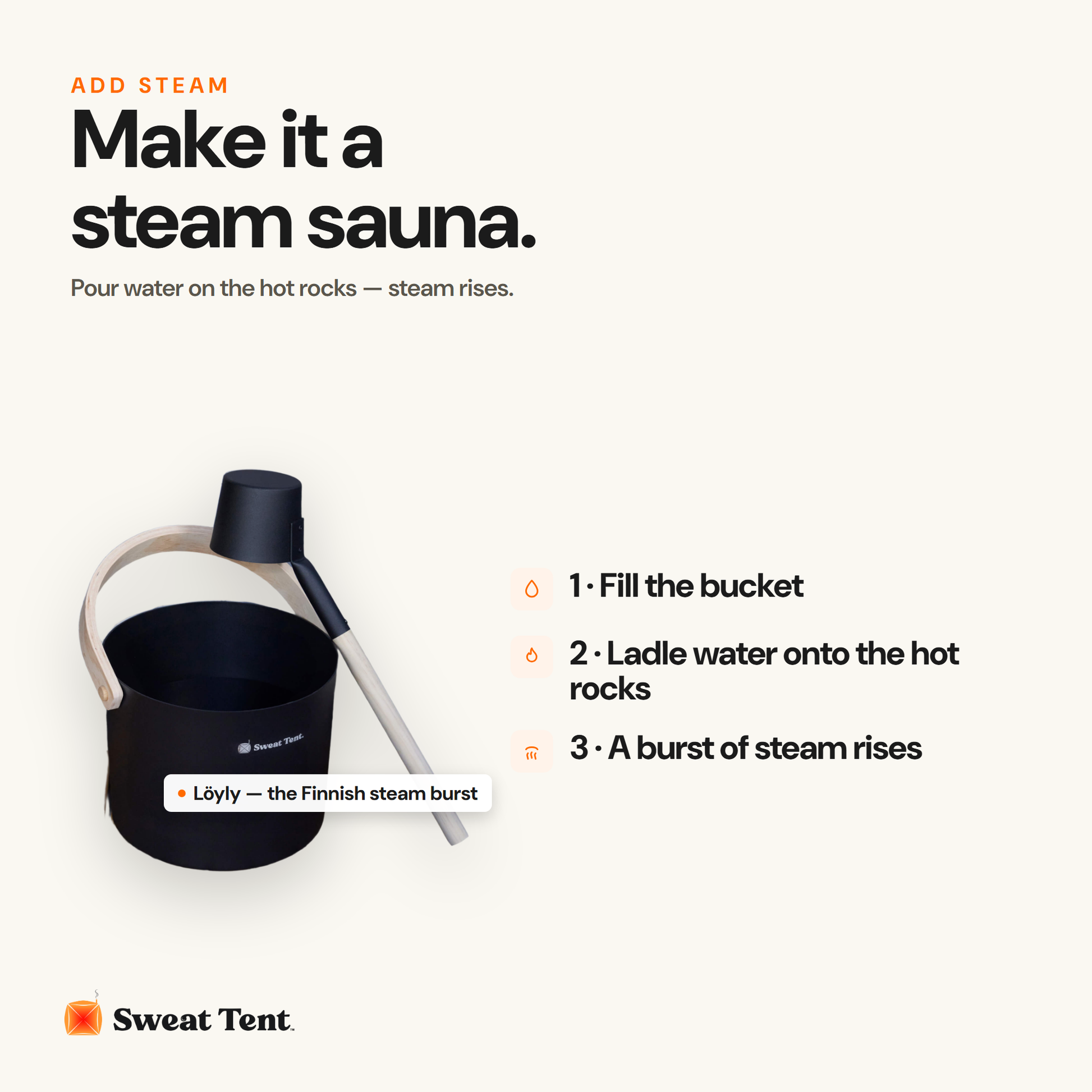 Sauna Bucket & Ladle — make it steam