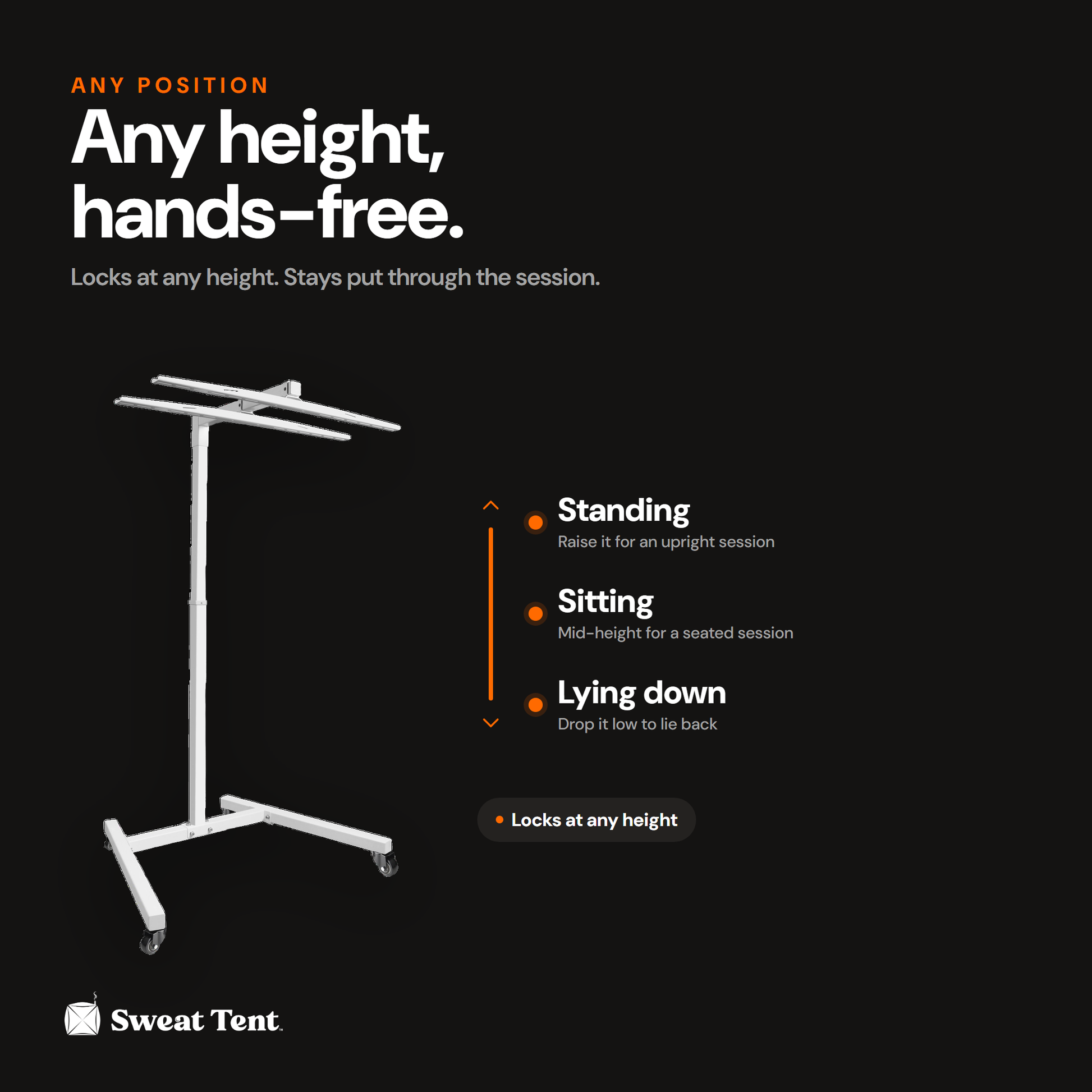 Lifting Panel Stand — positions