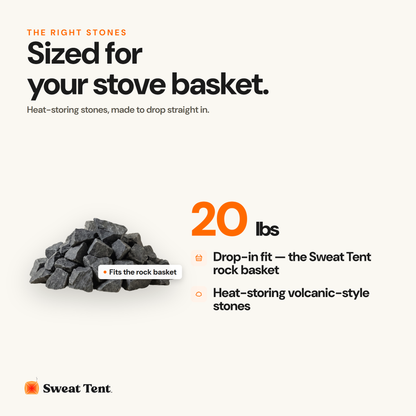 Sweat Tent Sauna Rocks (20 lbs) — sized to fit
