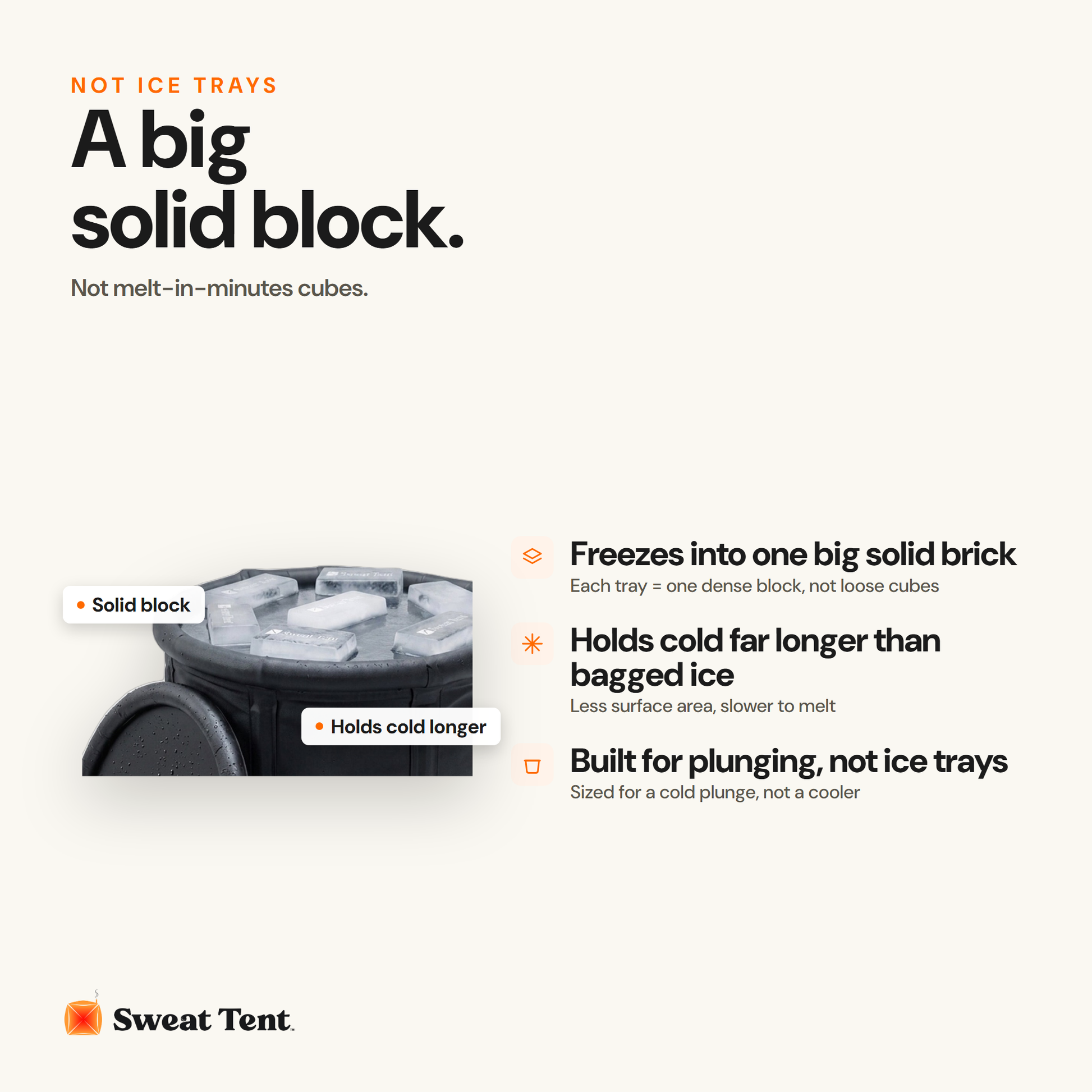 Sweat Tent Ice Bricks — solid block