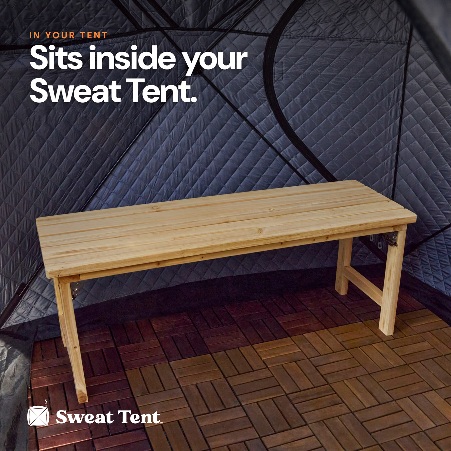 Cedar Sauna Bench — fits your tent