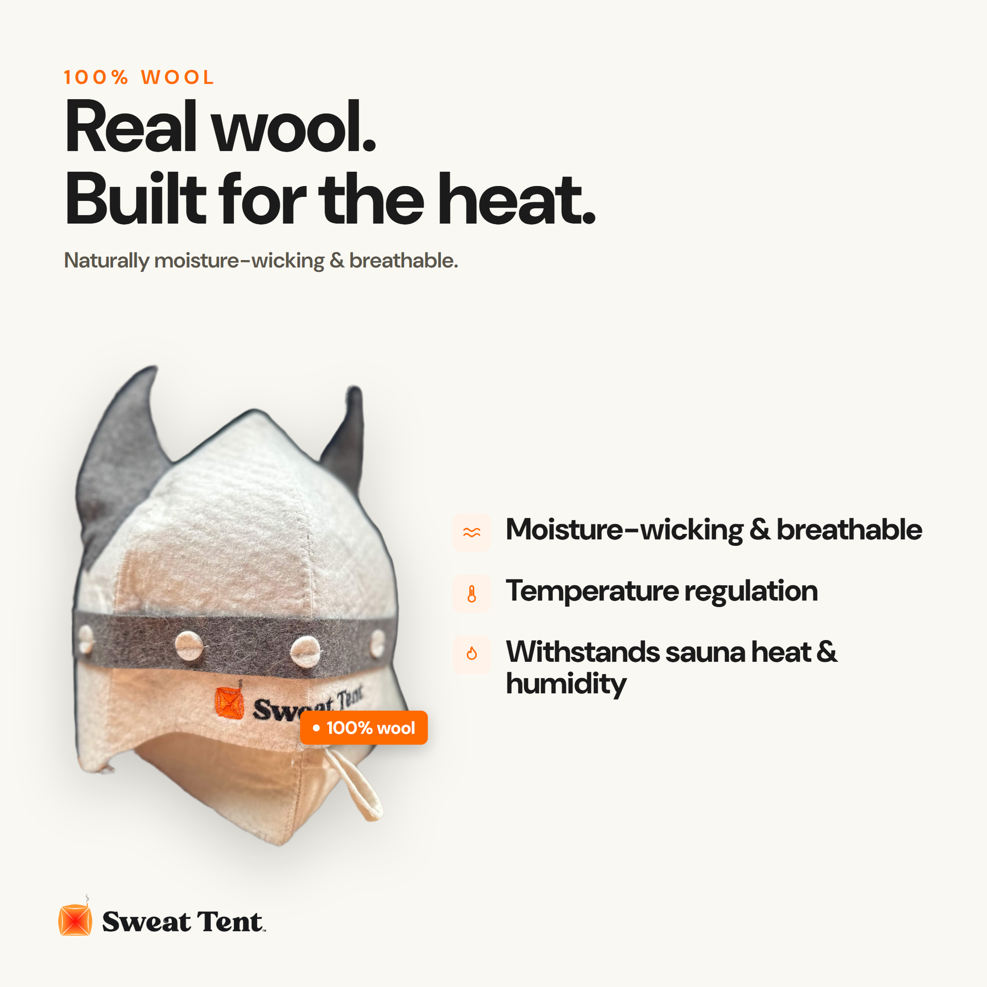 Wool Sauna Hat — real wool