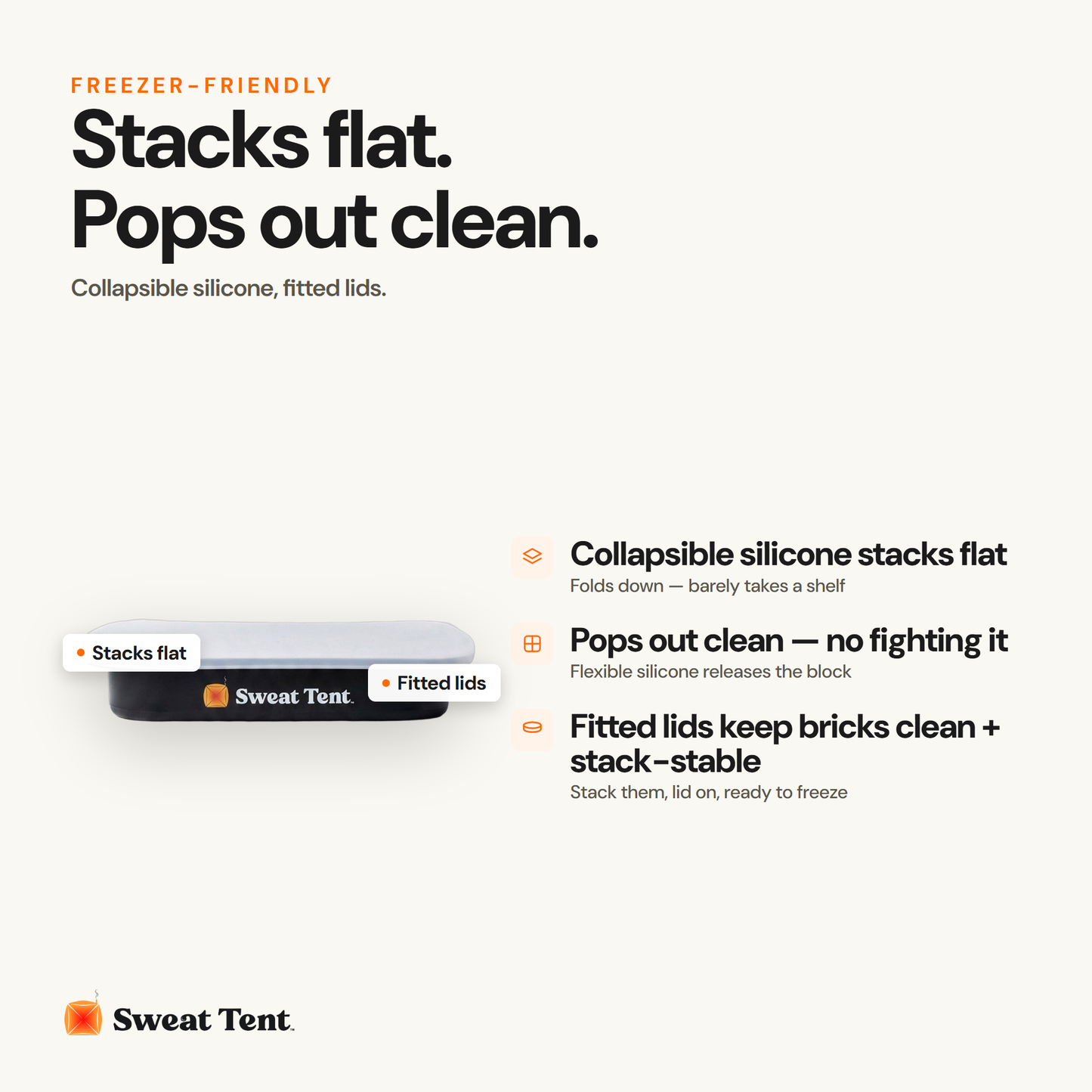 Sweat Tent Ice Bricks — packs flat