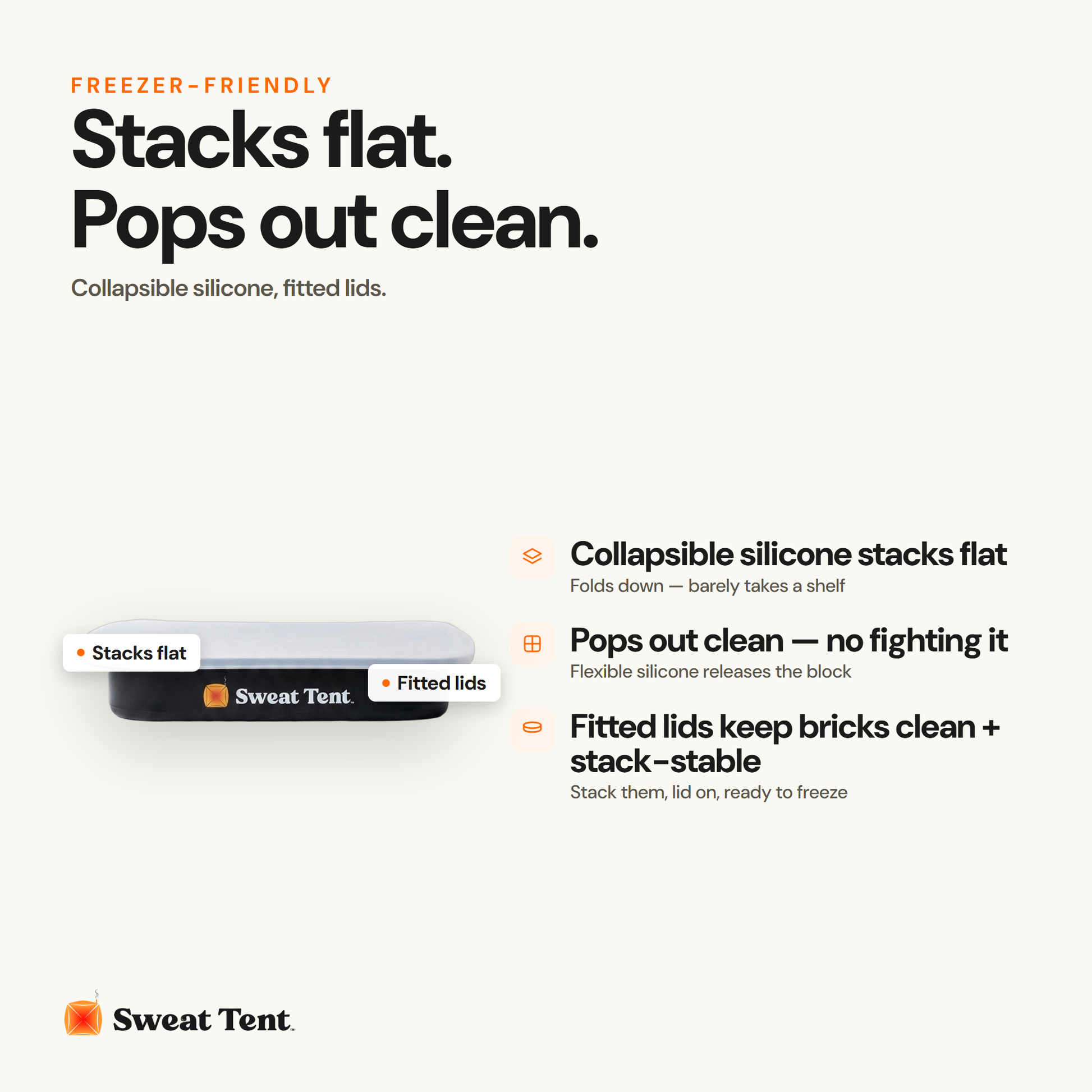 Sweat Tent Ice Bricks — packs flat