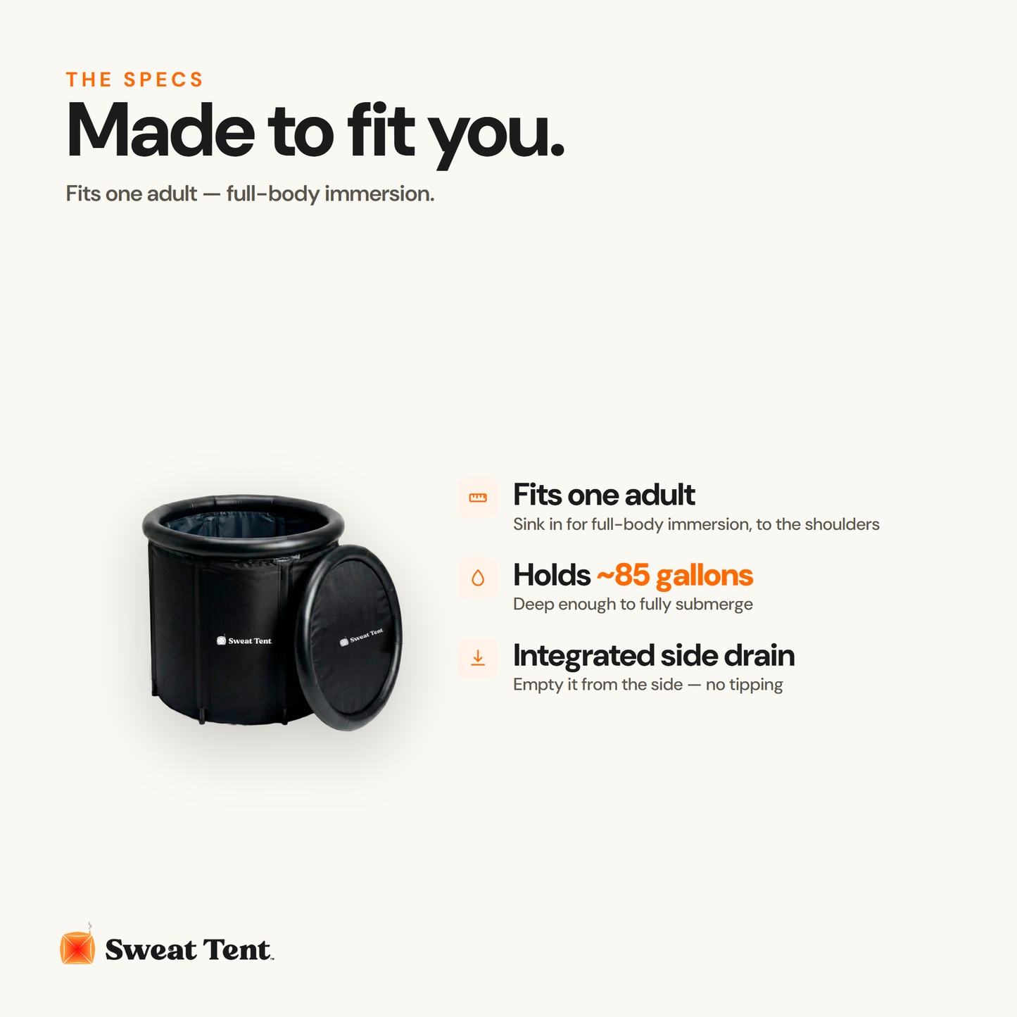 Sweat Tent Plunge — specs dimensions