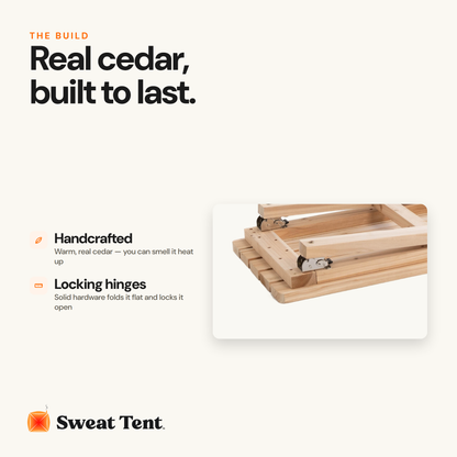Cedar Sauna Bench — material macro