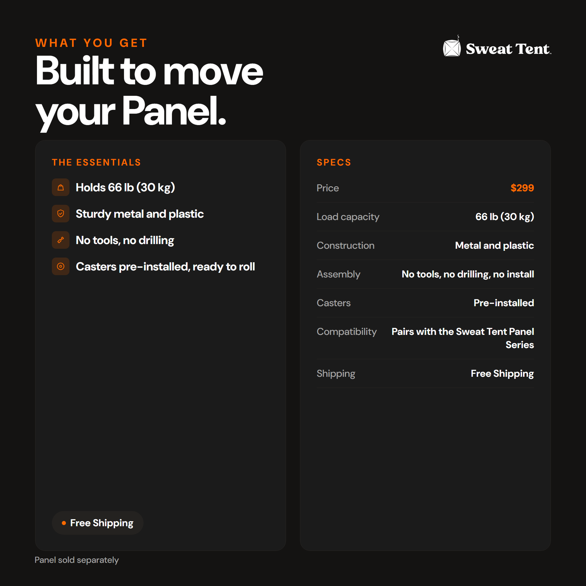 Mobile Panel Stand — specs