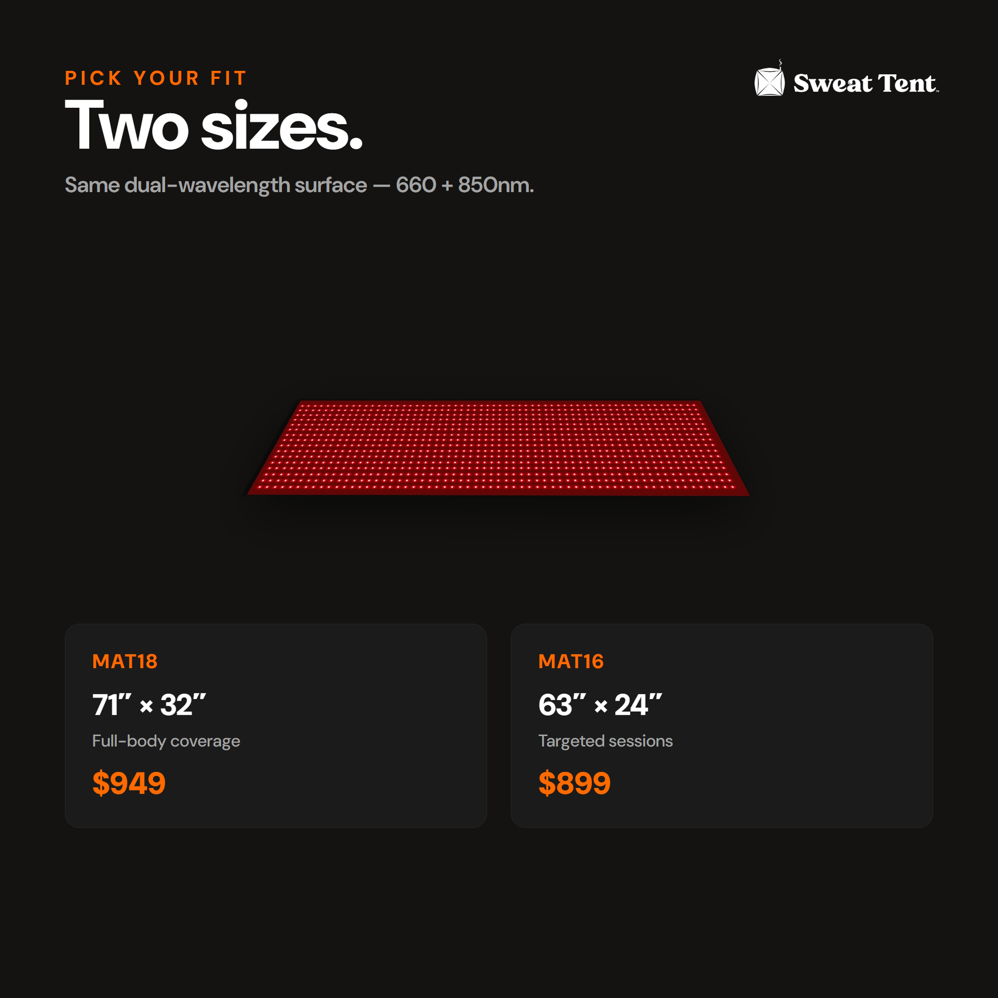 SunMAT Series — sizes