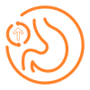 Orange colored icon depicting your metabolism after sauna. 