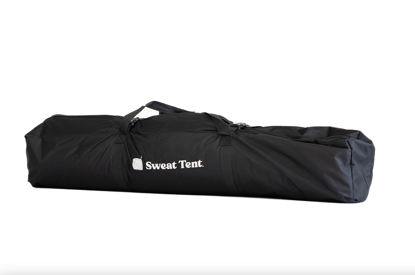 A product shot with white background displaying the Sweat Tent portable sauna carrying bag