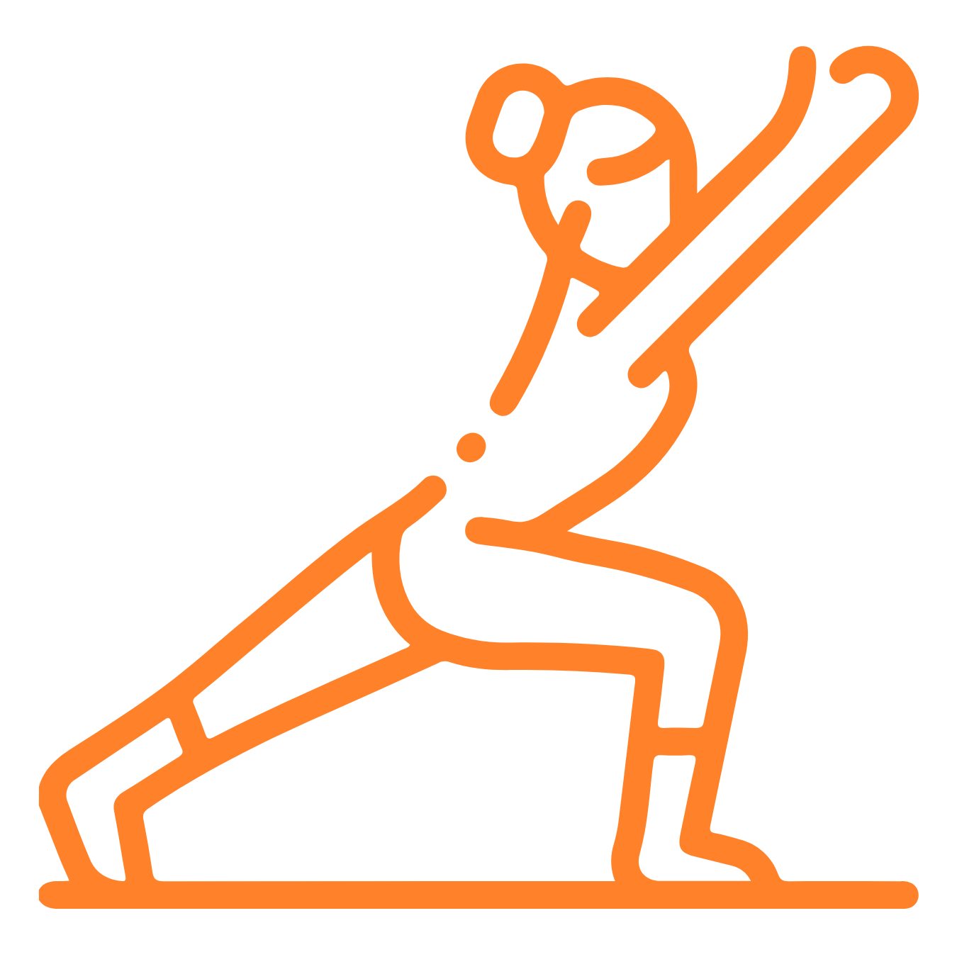 An orange colored icon depicting 