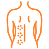 Orange icon depicting the reduction of inflammation. 