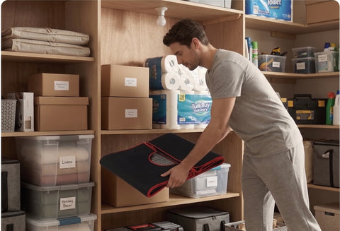 I was worried about where I'd put this in my apartment, but it folds completely flat and fits right in my storage closet. Setup takes maybe 30 seconds. I use it in my living room every morning before work. 10 minutes and I'm done. The POD18 PRO covers my whole body and I'm 6'1". Way easier than I expected.