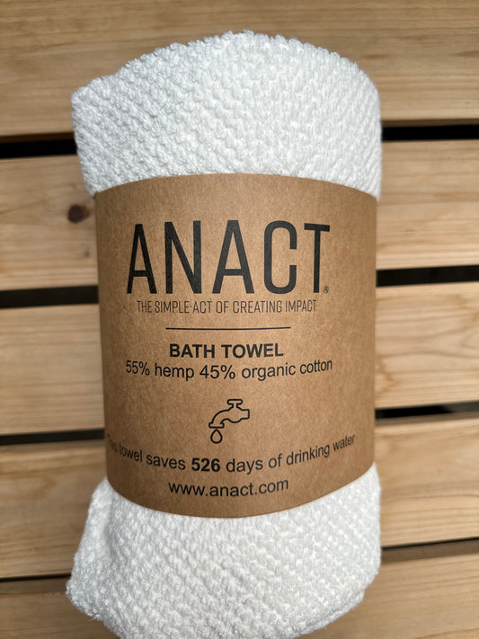 A product image of a white sauna towel rolled up