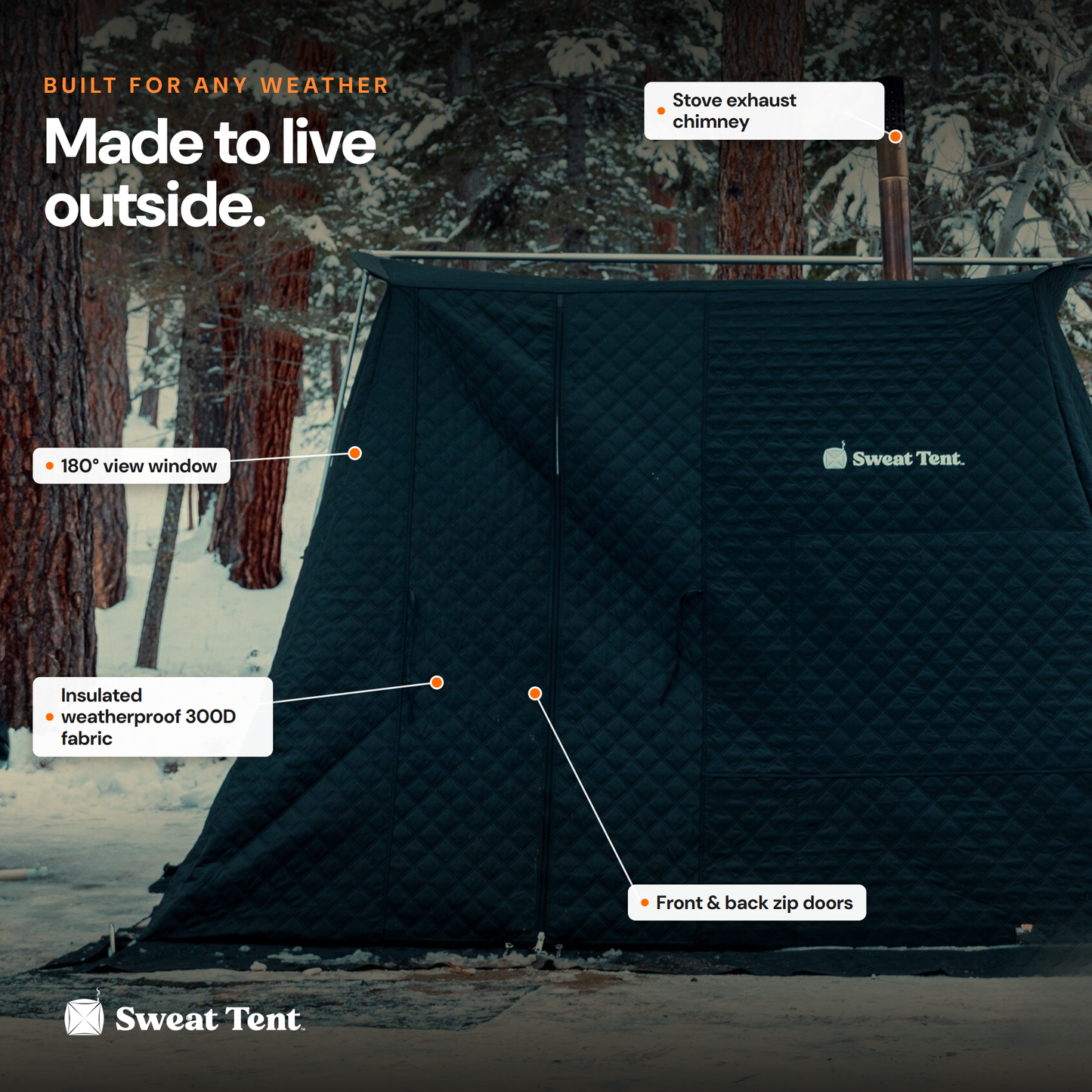 Sweat Tent XL used outdoors in winter