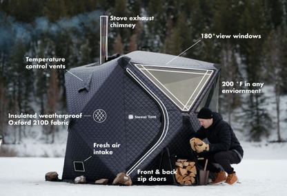 Portable Outdoor Sauna Tent with Wood Burning Stove
